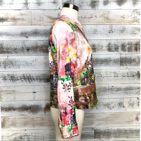 Impulse California Pink Green Stretch Jacket Top - Picture 5 of 11